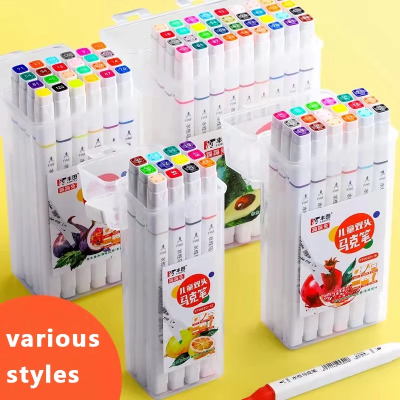 ปากกามาร์กเกอร์สีสองปลาย 12/24/36/48 สี ชุดปากกาศิลปะ อุปกรณ์การเรียน