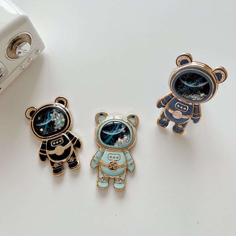 ที่วางโทรศัพท์มือถือ ตัวยึดโทรศัพท์มือถือชุบโลหะไฟฟ้า ตัวยึดเคสโทรศัพท์มือถือ ทรายดูด ตัวยึดโทรศัพท์มือถือสำหรับนักบินอวกาศ ชนิดสติกเกอร์ด้านหลัง เข้าได้กับโทรศัพท์มือถือทุกรุ่น