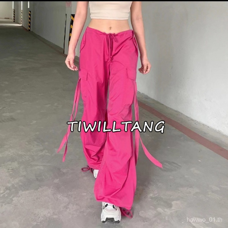 MI TANG SHOP กางเกงขายาว กางเกงเอวสูง ผู้หญิงสไตล์เกาหลี เสื้อผ้าแฟชั่นผู้หญิง y2k