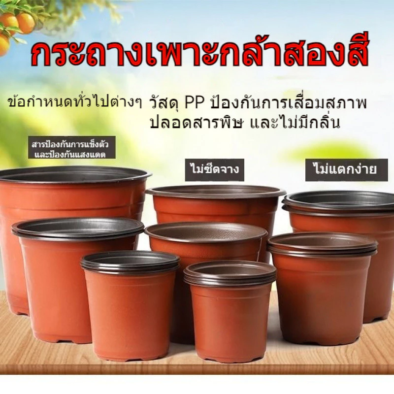 กระถางสองสี กระถางดอกไม้ กระถางเพาะชำ กระถางอาหาร กระถางปลูก ใช้แล้วทิ้ง กระถางต้นกล้า กระถางพลาสติกอ่อน — ของมงคลหมวดบ้านและฮวงจุ้ย