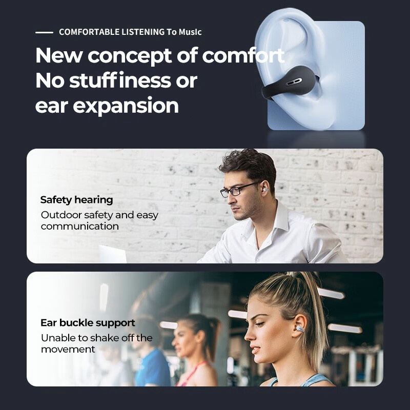 V2 หูฟังบลูทูธ Sports Water Proof Earclip TWS Bluetooth 53 หูฟัง ด้วยเอฟเฟกต์เสียง HIFI คุณภาพสูงพร้