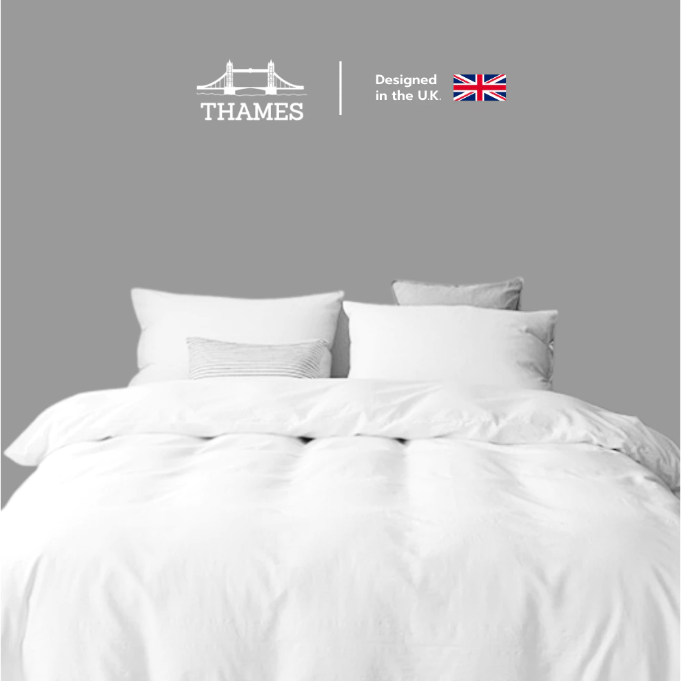 Thames Premium ผ้าปูที่นอน6ฟุต 3.5ฟุต ชุดเครืองนอนครบชุด 3.5ชิ้น/2ชิ้น 6ฟุต/3 ชิ้น Off-white Plant สีเทาอ่อน เทาเข้ม — ของมงคลหมวดไลฟ์สไตล์และของขวัญ