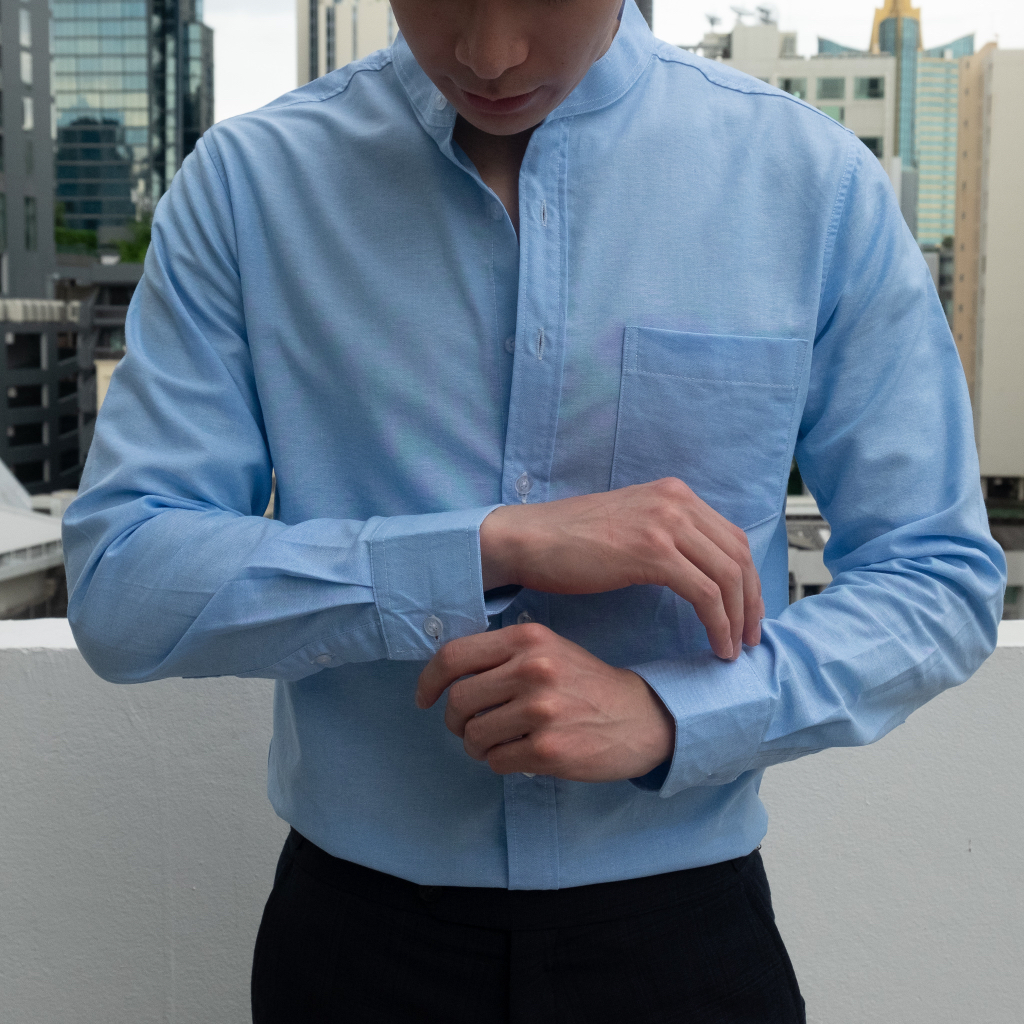 เสื้อเชิ้ตคอปกแขนยาว S  XL มี 12 สี ผ้า OXFORD ทรงสลิม  เสื้อเชิ้ตผู้ชาย คอปกแขนยาว