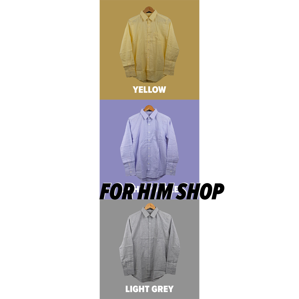เสื้อเชิ้ตคอปกแขนยาว S  XL มี 12 สี ผ้า OXFORD ทรงสลิม  เสื้อเชิ้ตผู้ชาย คอปกแขนยาว
