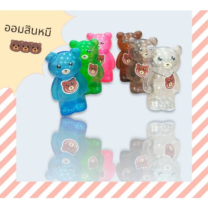 ออมสิน กระปุกออมสินน้องหมีตัวใส ออมสินหมีบราวน์ ออมสินหมีจอยส์ ออมสินใส กระปุกใส่เหรียญ ออมเงิน คละสี — ของมงคลหมวดการเงินและโชคลาภ
