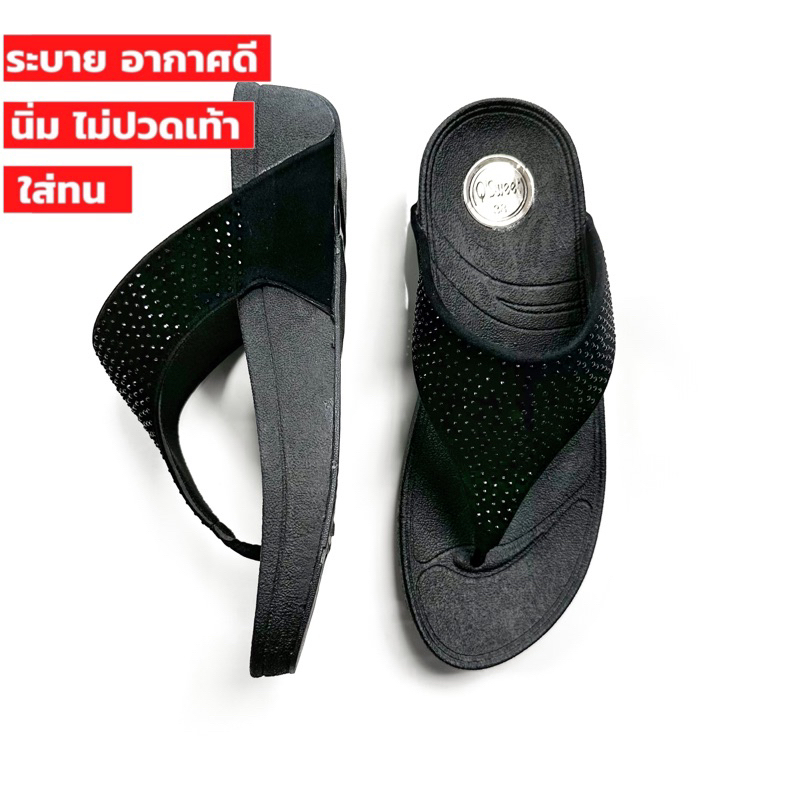 กรอกโค้ด INC525BR ลดเพิ่ม 30มาใหม่ รองเท้าแตะ ฟิบฟอบ ผู้หญิง แฟชั่น คีบสไตล์ FlipFlop Classic หน้าเพชรเต็ม เพชรจุด