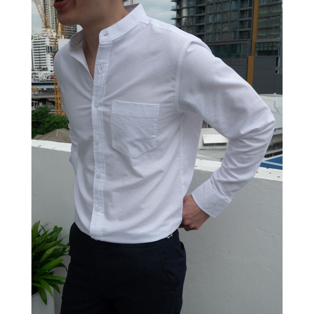 เสื้อเชิ้ตคอปกแขนยาว S  XL มี 12 สี ผ้า OXFORD ทรงสลิม  เสื้อเชิ้ตผู้ชาย คอปกแขนยาว