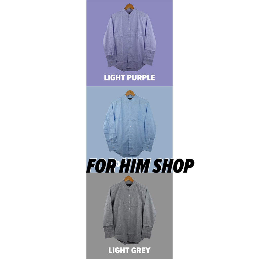 เสื้อเชิ้ตคอจีนแขนยาว S  XL มี 12 สี ผ้า OXFORD ทรงสลิม  เสื้อเชิ้ตผู้ชาย