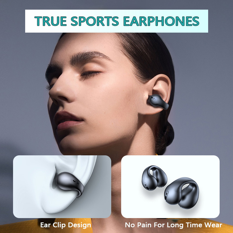 V2 หูฟังบลูทูธ Sports Water Proof Earclip TWS Bluetooth 53 หูฟัง ด้วยเอฟเฟกต์เสียง HIFI คุณภาพสูงพร้