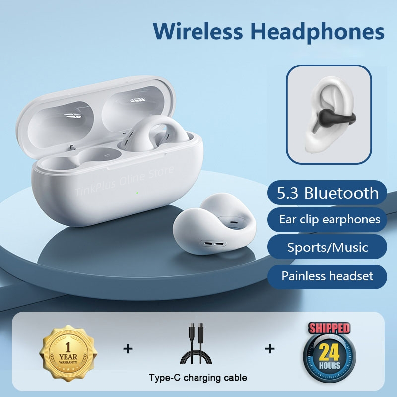 V2 หูฟังบลูทูธ Sports Water Proof Earclip TWS Bluetooth 53 หูฟัง ด้วยเอฟเฟกต์เสียง HIFI คุณภาพสูงพร้