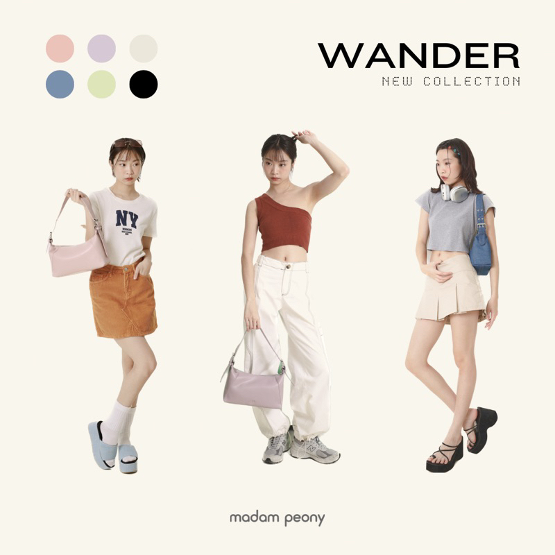 พร้อมส่งบางสี MADAM PEONY กระเป๋าสะพายไหล่ กระเป๋าสะพายข้าง y2k รุ่น ????????????????????????