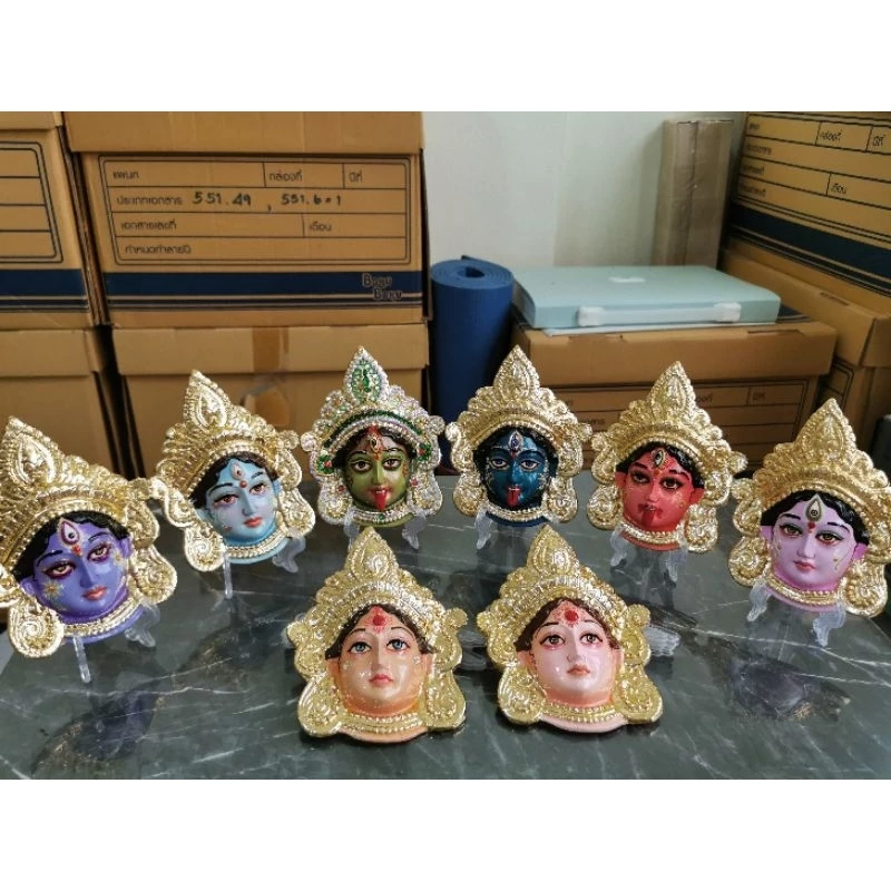 พระพักตร์พระแม่กาลี ❤️ หน้ากาก พระแม่กาลี พระแม่อุมา พระแม่ลักษมี 💥แถมขาตั้งฟรี พระแม่ทุรคา พระแม่ตาราปีฐ — ของมงคลหมวดเครื่องรางและวัตถุมงคล