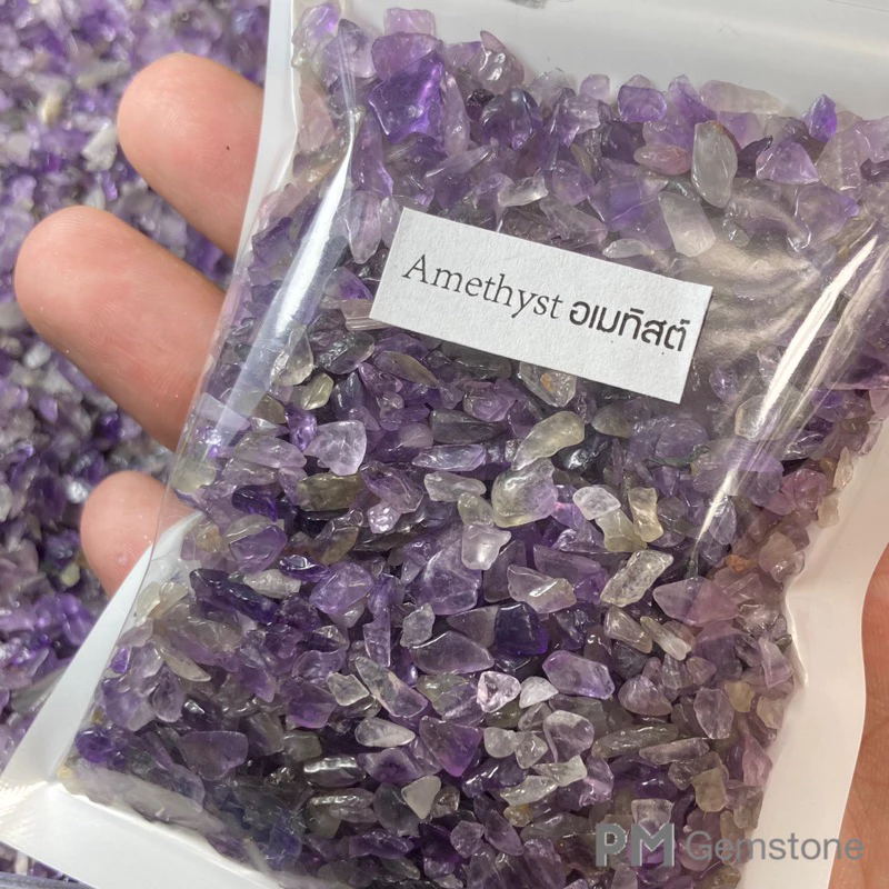 AT01 อเมทิสต์ ( Amethyst ) ขนาด 2-4mm หินธรรมชาติ หินนำโชค หินแร่ หินคริสตัล หินสะสม งานคราฟ หินใส่ขวดแก้ว หิน DIY — ของมงคลหมวดเครื่องรางและวัตถุมงคล