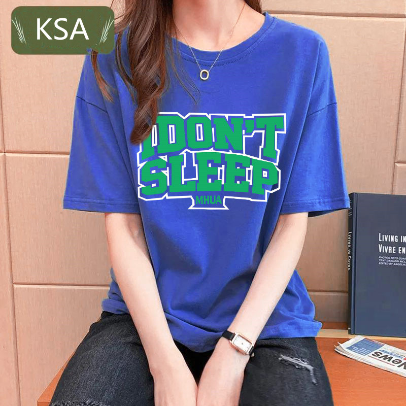 พร้อมส่ง เสื้อยืดวินเทจวสวยๆผู้หญิง oversize เสื้อผ้าแฟชั่นสไตร์เกาหลี โอเวอร์ไซส์แขนสั้นสกรีนตัวหนังสือ เเนวสตรีท คอกลม