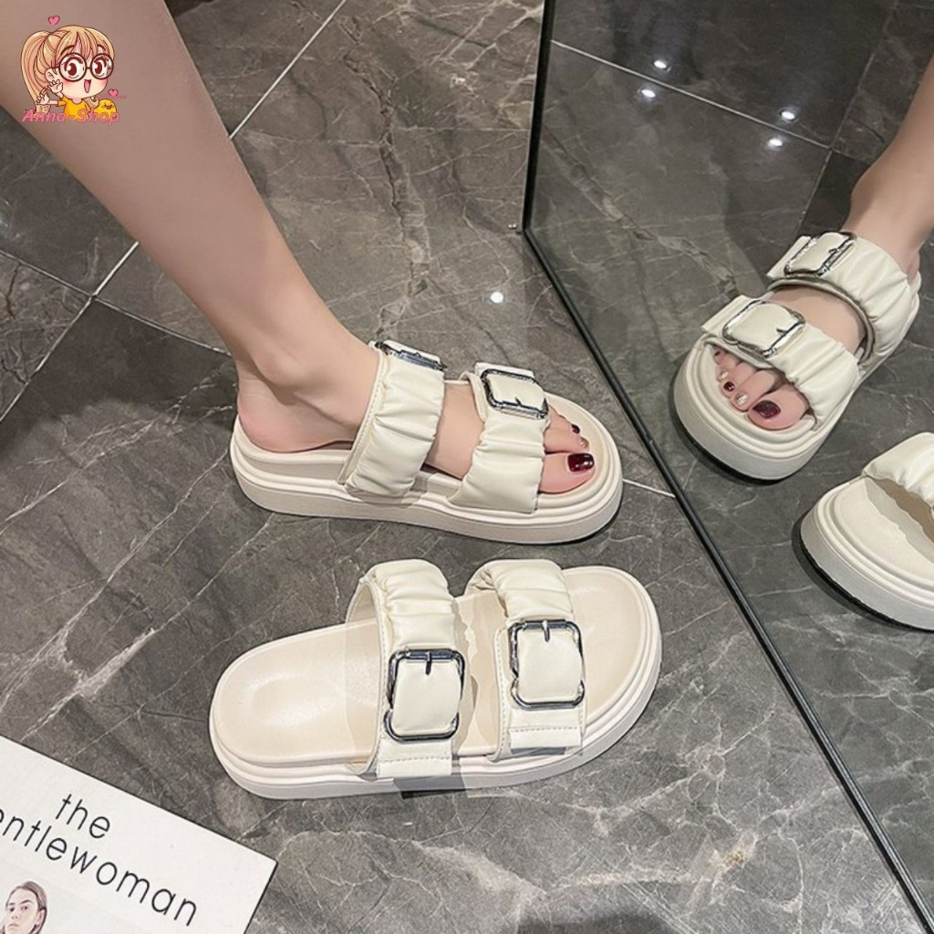 annacny รองเท้าเเตะผู้หญิงสไตล์เกาหลี รองเท้าเสริมส้นเพิ่มความสูง รุ่นใหม่มาแรงสุดๆ T222