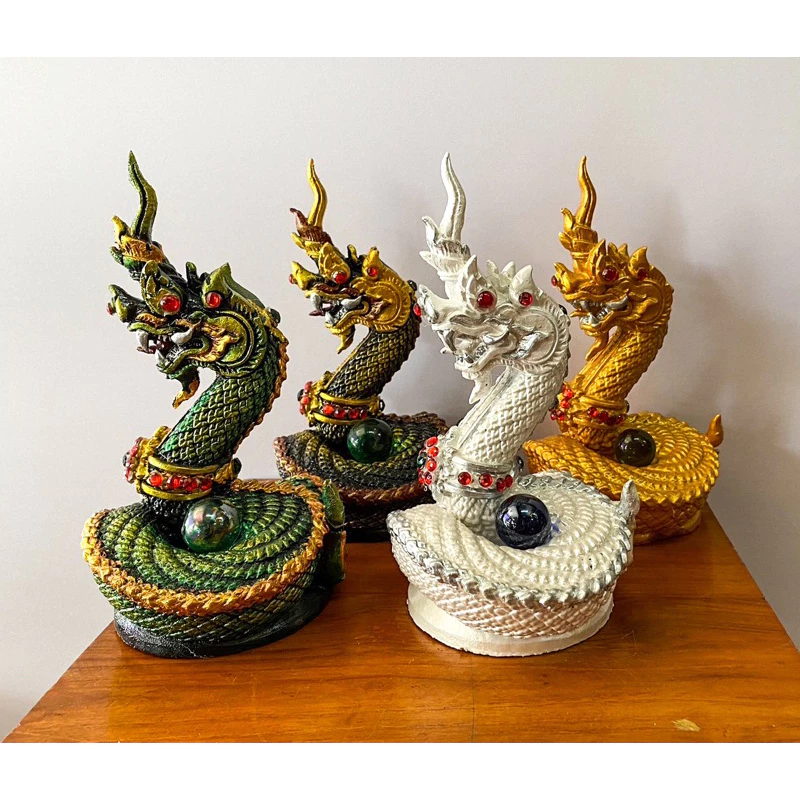 พญานาค 4 ตระกูล พญานาค พร้อมลูกแก้ว รูปปั้นพญานาค สวยพรีเมี่ยม บูขาพญานาค แก้บนพญานาค พญานาคถวาย พญานาคตั้งศาล — ของมงคลหมวดเครื่องรางและวัตถุมงคล