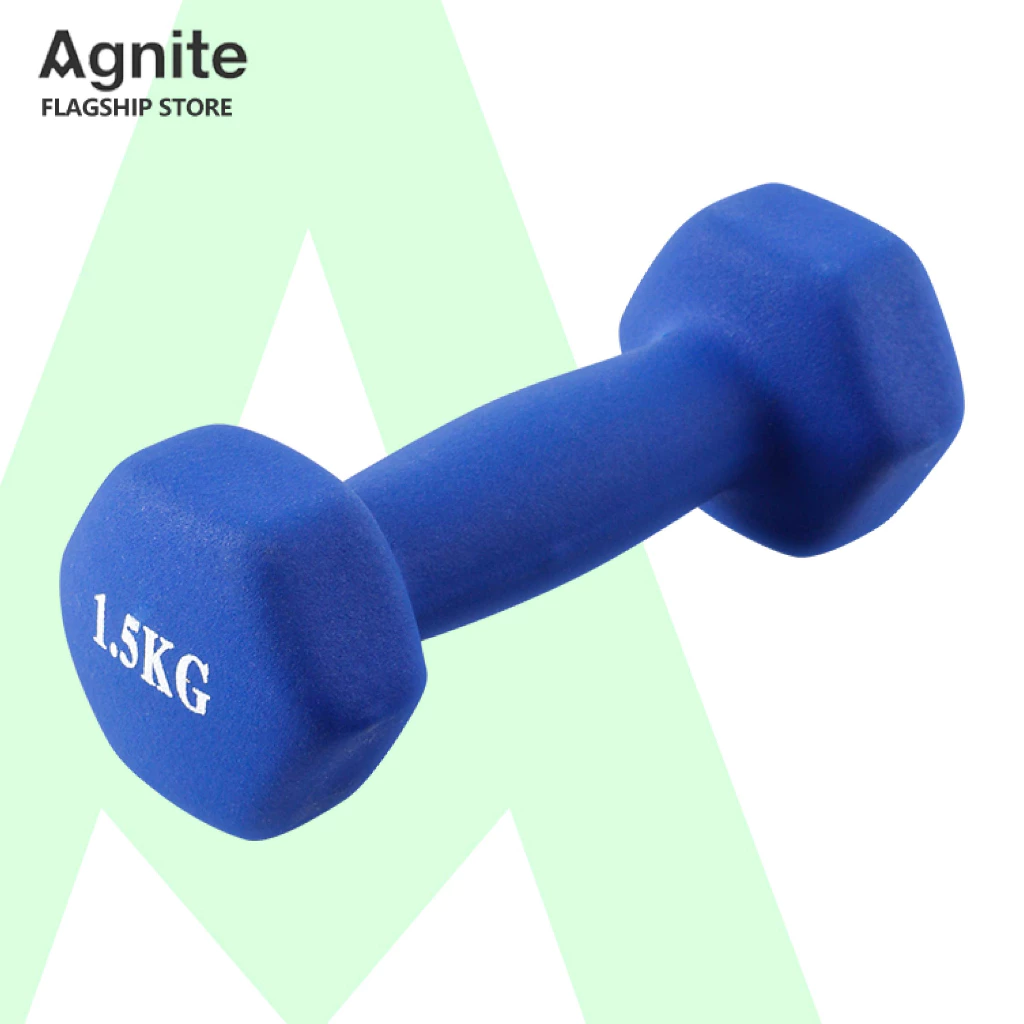Agnite ดัมเบลออกกำลังกาย ดัมเบลฟิตเนส มียางหุ้ม กันกระแทก 1Kg 1.5Kg 2Kg ขนาดกระทัดรัด Dumbbell