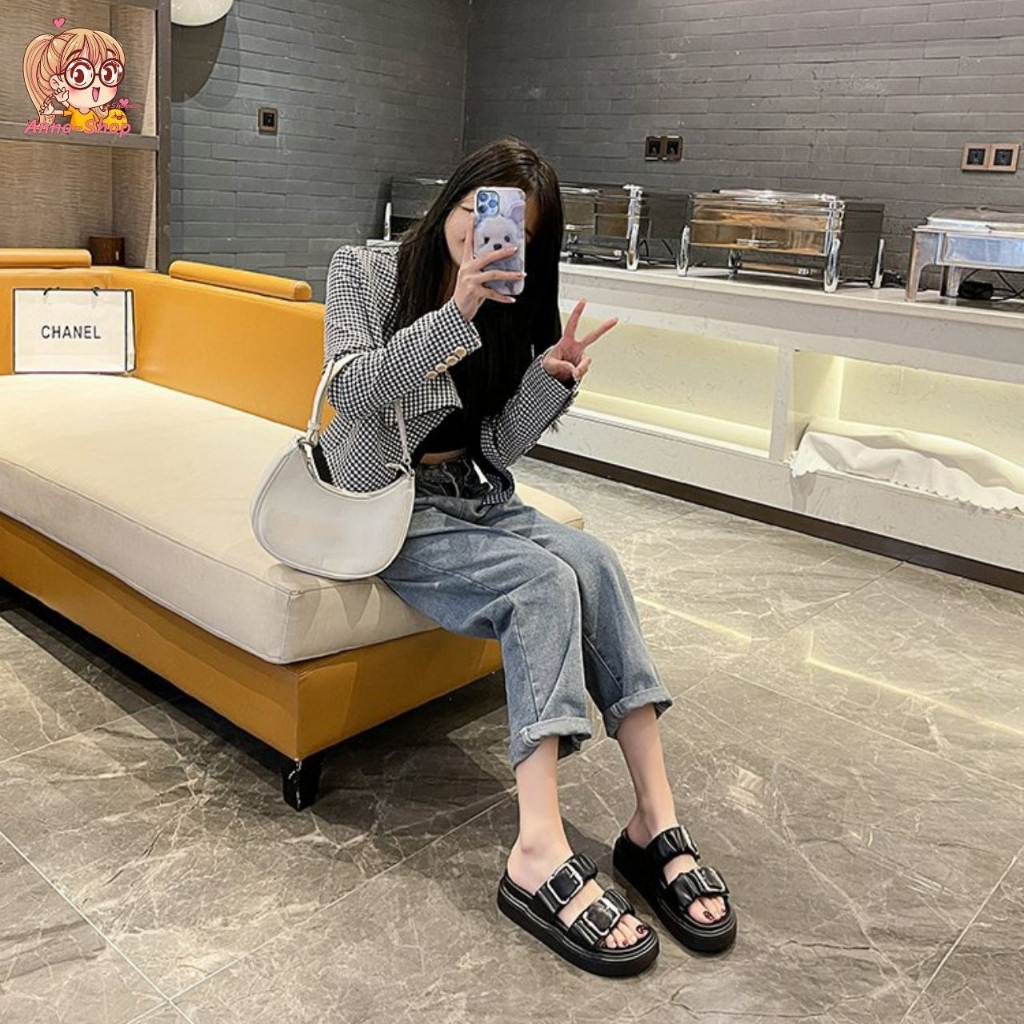 annacny รองเท้าเเตะผู้หญิงสไตล์เกาหลี รองเท้าเสริมส้นเพิ่มความสูง รุ่นใหม่มาแรงสุดๆ T222