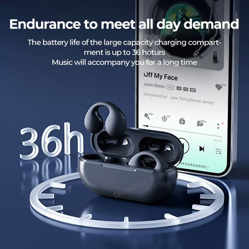 V2 หูฟังบลูทูธ Sports Water Proof Earclip TWS Bluetooth 53 หูฟัง ด้วยเอฟเฟกต์เสียง HIFI คุณภาพสูงพร้