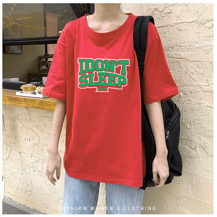 พร้อมส่ง เสื้อยืดวินเทจวสวยๆผู้หญิง oversize เสื้อผ้าแฟชั่นสไตร์เกาหลี โอเวอร์ไซส์แขนสั้นสกรีนตัวหนังสือ เเนวสตรีท คอกลม