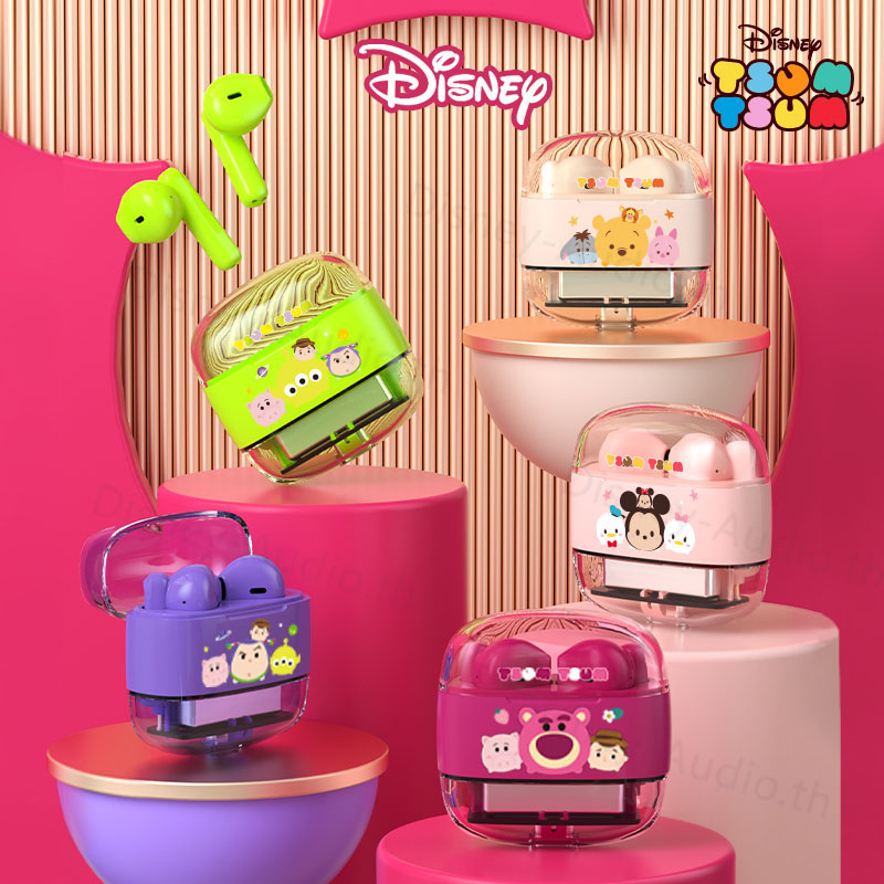 Disney หูฟังบลูทูธ TWS ดิสนีย์ แท้ น่ารัก หูฟังบลูทูธไร้สาย สําหรับ IOS Android มีไมโครโฟน หูฟังไร้สาย iPhone
