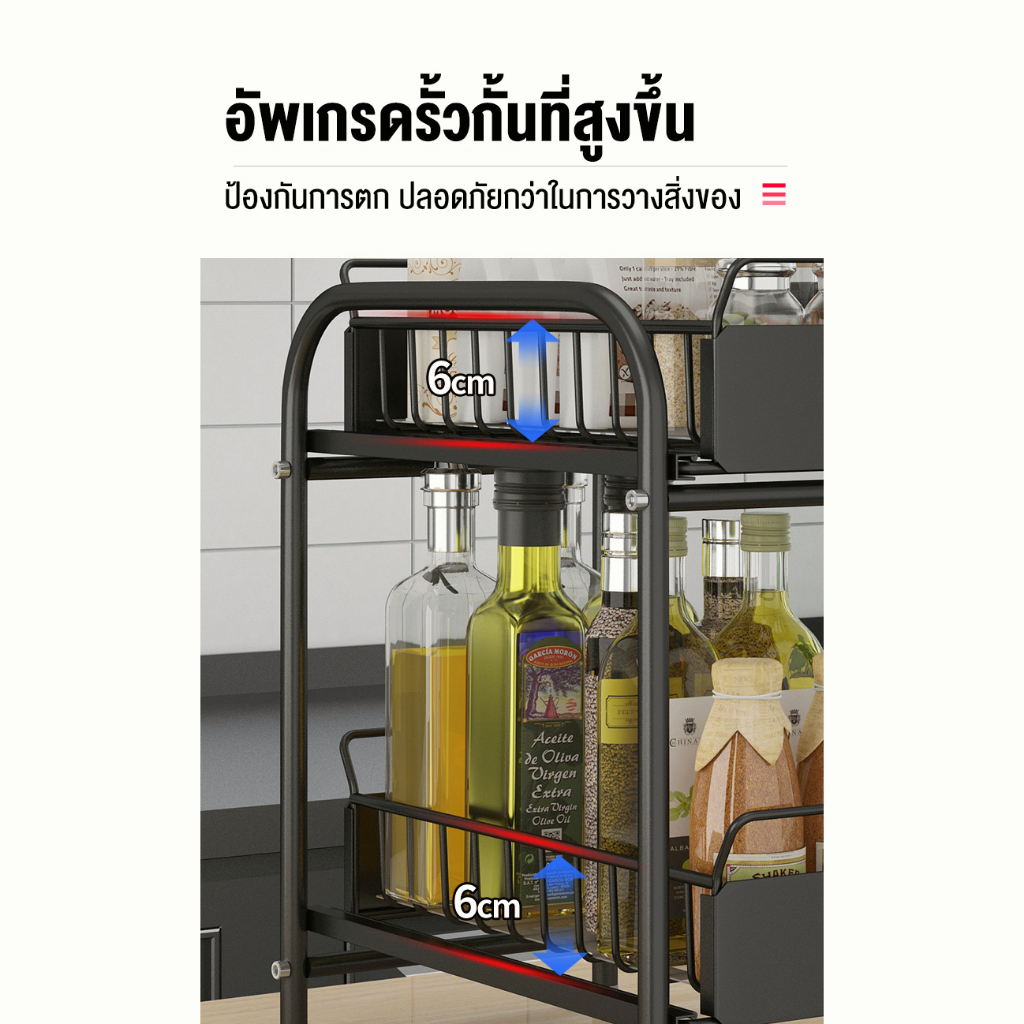 DCชั้นวางของในครัว ชั้นวางของแบบดึงผลักบนตู้และใต้ตู้ ชั้นวางของใต้ซิ้ง ชั้นเก็บของ ชั้นวางลิ้นชัก ประหยัดพื้นที่