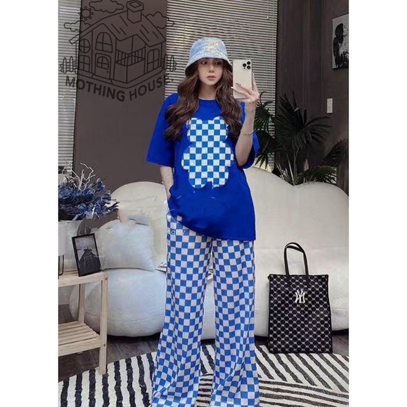 SGH0177 ชุดเชทผู้หญิง เสื้อแขนสั้นกางเกงขายาว งานเท่เท่ มาใหม่