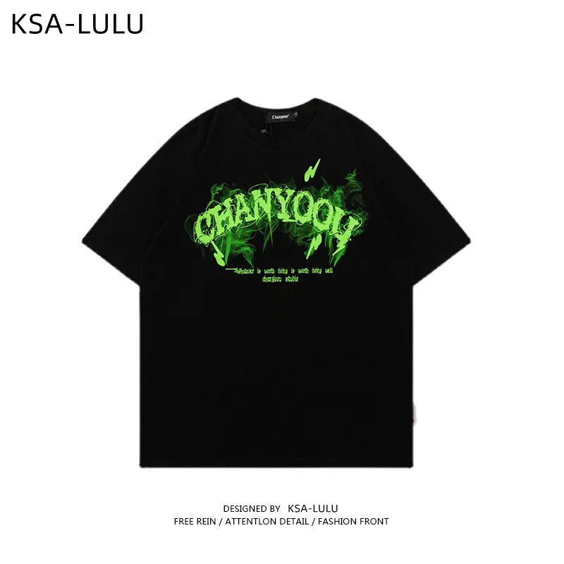เสื้อยืดแขนสั้นลําลองทรงหลวมสไตล์เกาหลี oversize เสื้อผ้าแฟชั่นวัยรุ่น เสื้อโอเวอร์ไซส์ผู้หญิง ลายตัวหนังสือ