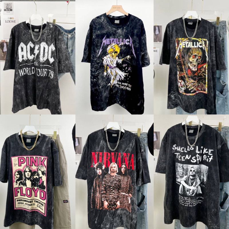 เสื้อฟอกวินเทจ รวมเสื้อวง งานป้ายAll in งานผ้าฟอกแท้100