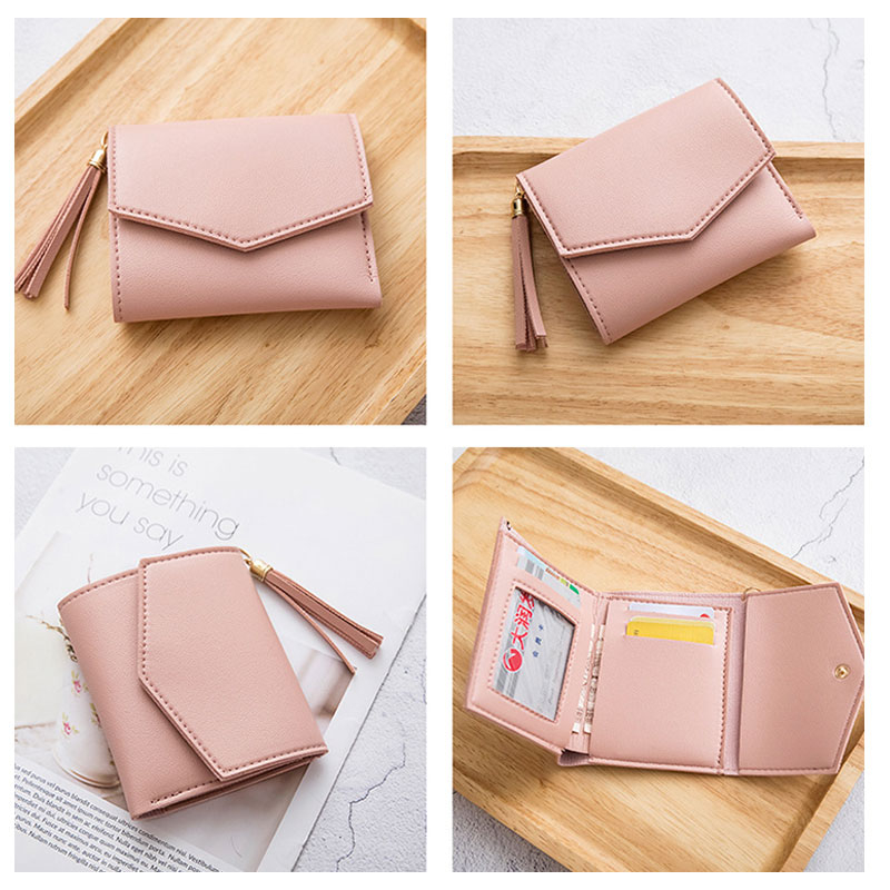 MOUSSON Womens Wallet กระเป๋าบัตรผู้หญิงเกาหลีมีความละเอียดอ่อนและใช้งานได้จริง กระเป๋าใส่เหรียญขนาดเล็กและพกพาสะดวก
