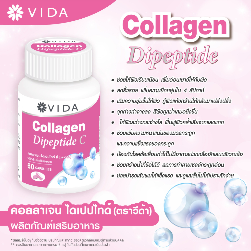 Vida Vit C Acerola CherryCamuCam วีด้า วิตซี คามูคามู Vida Collagen DipeptideC วีด้า คอลลาเจน