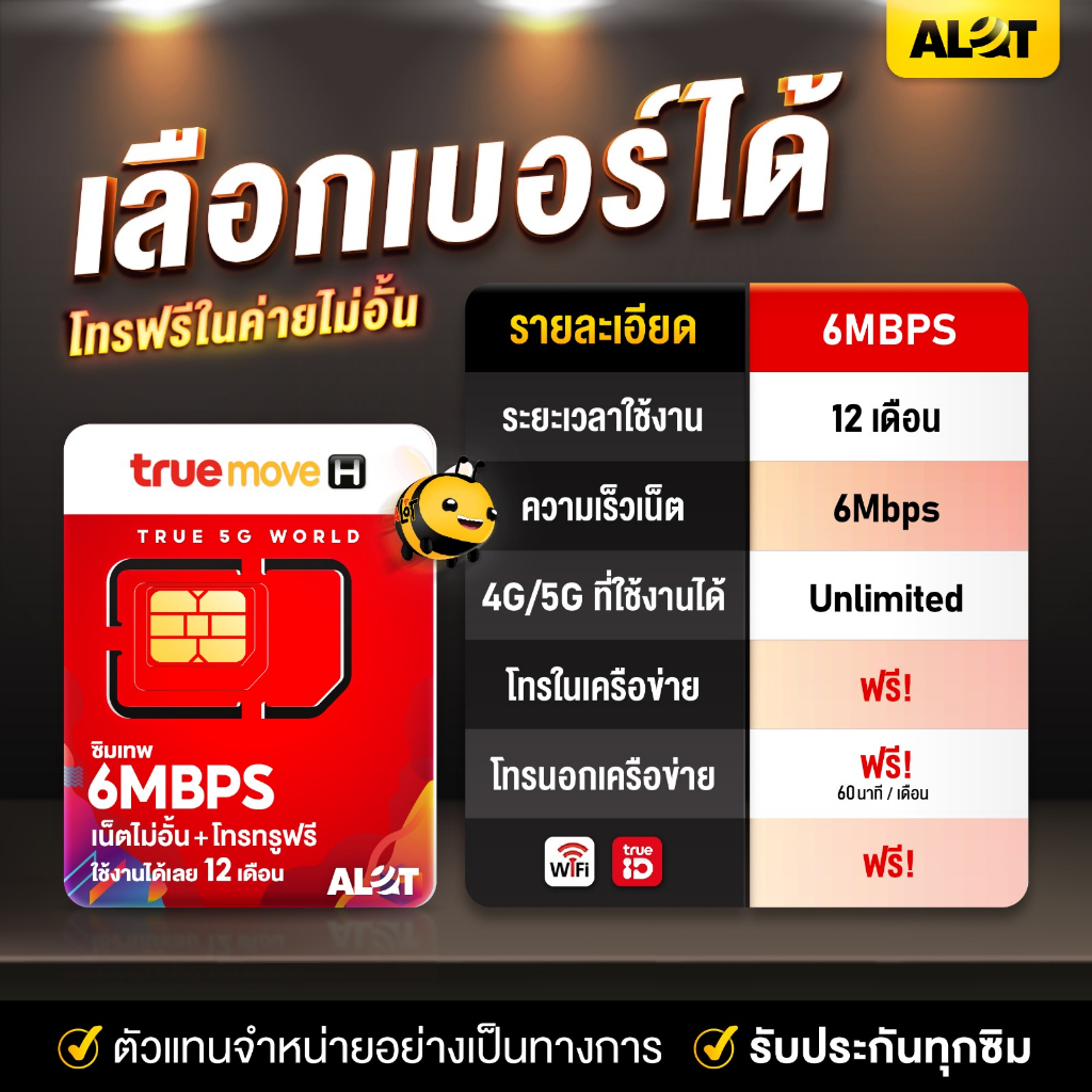 Sim True 6mbps ส่งฟรี ชุด1 ซิมเทพทรู Simเทพ ซิม ทรู 6เม็ก ไม่ลดสปีด เน็ตไม่อั้น ซิมรายปี ซิมทรูมูฟ ซิมเทพ 1ปี  A lot