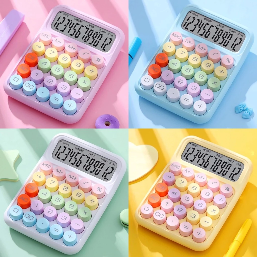 เครื่องคิดเลข รุ่น 817 เลขชัด ปุ่มใหญ่ สีน่ารัก เลข 12 หลัก — ของมงคลหมวดเลขมงคล