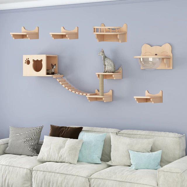กำแพงแมววิลล่าแมว บ้านกล่องแมวติดผนังเซตDIY Cat wall, cat villa กล่องแมวติดหนัง ชุดเซ็ทกล่องแมวสำเร็จรูป