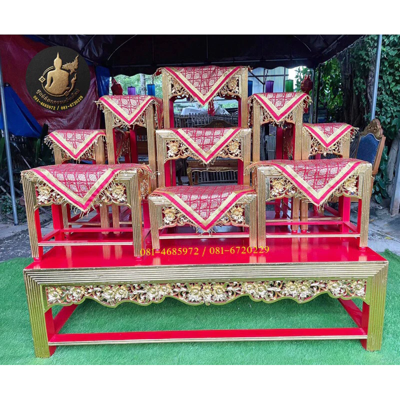 ผ้าคลุมโต๊ะหมู่บูชา ผ้ารองพาน ขนาด 50 × 50 เซนติเมตร ราคา/ผืน — ของมงคลหมวดพิธีและความเชื่อ