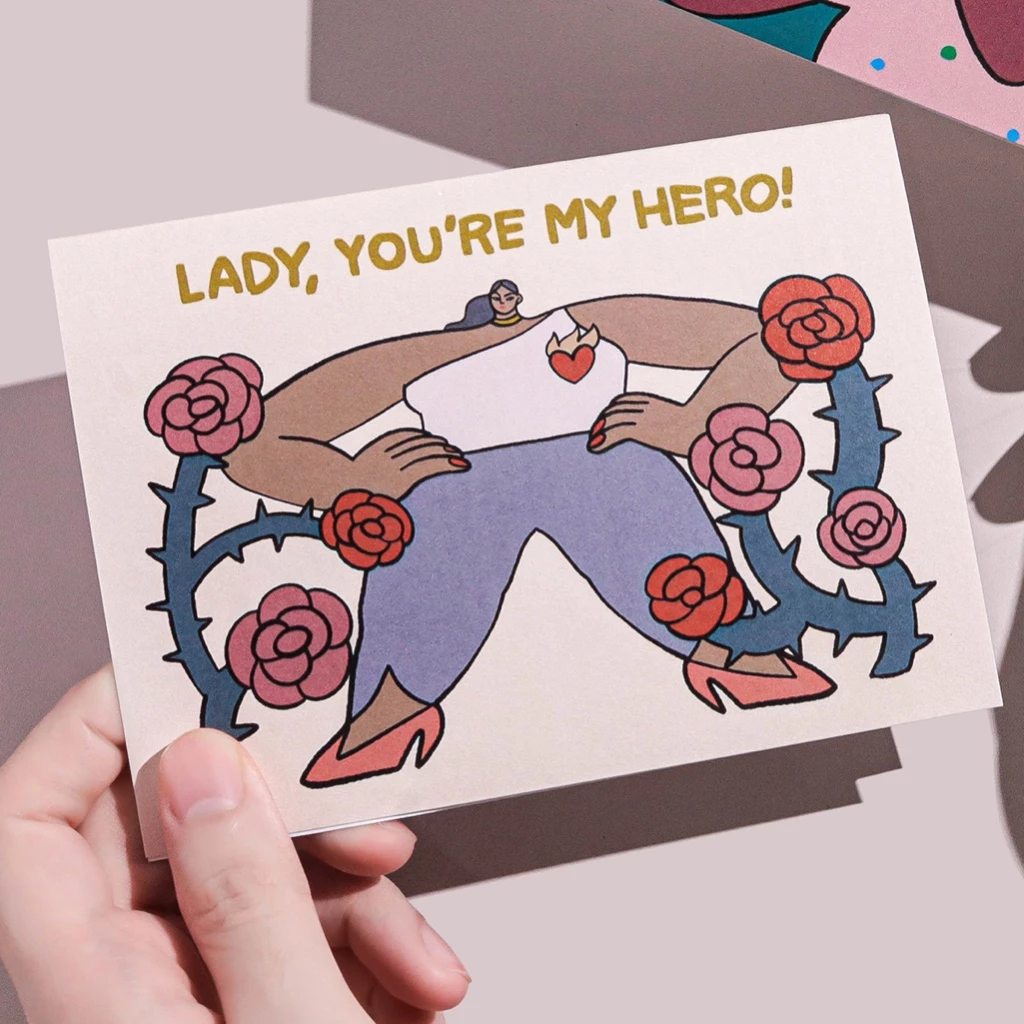 การ์ดอวยพร Lady You Are My Hero การ์ดพร้อมซอง ให้กำลังใจ การ์ดวันแม่ | Encouragement Greeting Card, Mother's Day card — ของมงคลหมวดไลฟ์สไตล์และของขวัญ