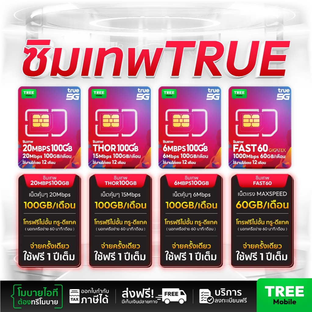  ส่งฟรี ซิมเทพ ซิมเน็ตรายปี สุดคุ้มแห่งปี ซิมเทพดีแทค ซิมAIS ซิมเทพMaxSpeed ซิมเทพธอร์ ซิมเทพ Turbo ร้าน Tree Mobile