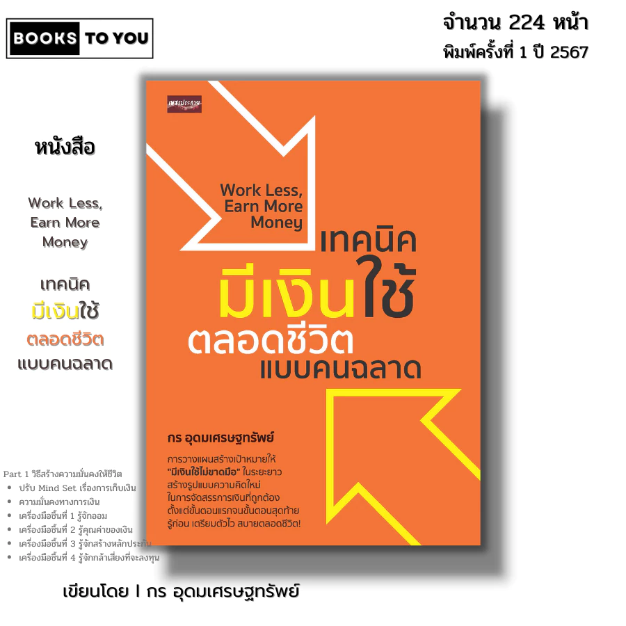 หนังสือ เทคนิคมีเงินใช้ตลอดชีวิตแบบคนฉลาด I เขียนโดย กร อุดมเศรษฐทรัพย์ ธุรกิจ การจัดการ บริหารเงิน วางแผนทางกา — ของมงคลหมวดการเงินและโชคลาภ