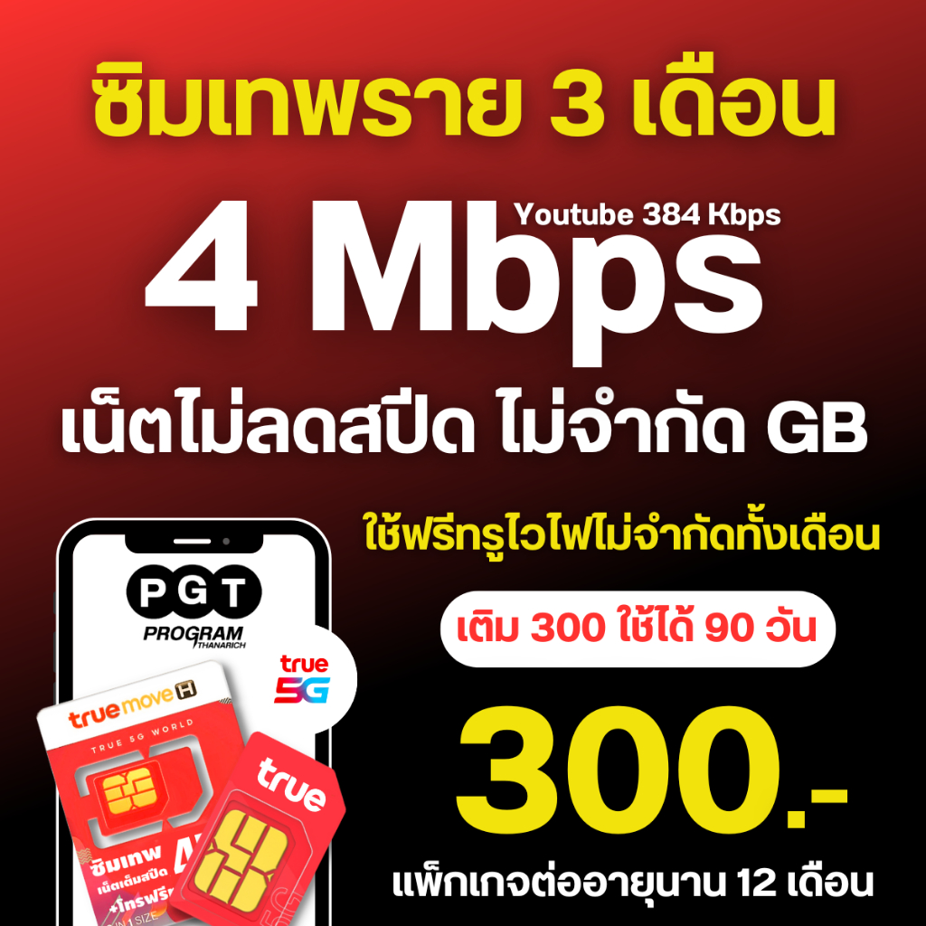TRUE4MB90วัน300บาท