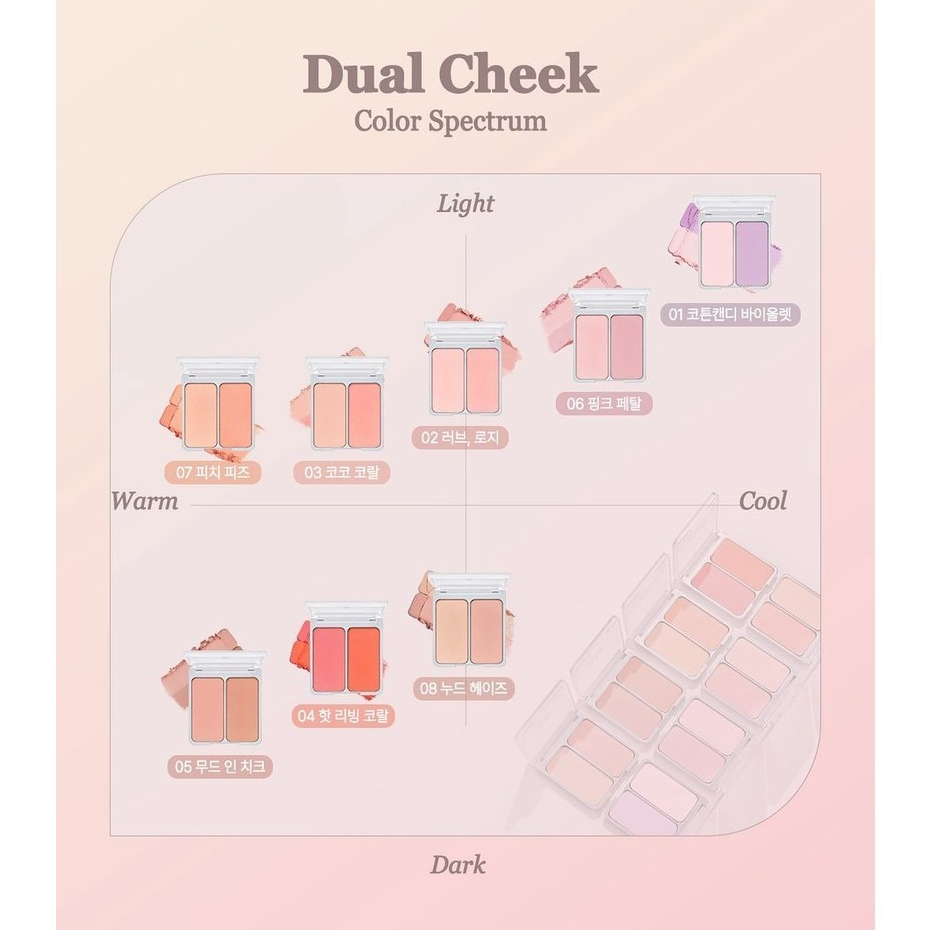 พร้อมส่ง ถูกที่สุด ของแท้ 2aN DUAL CHEEK 9 g บลัชออนทูโทน