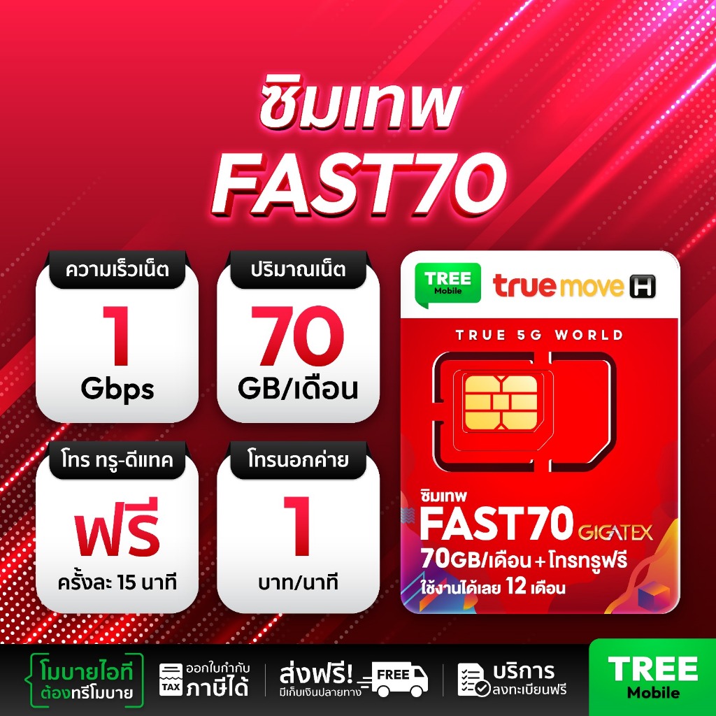 ซิมเทพ Fast70 True