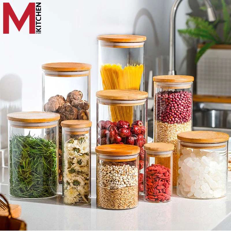 M KITCHEN ขวดโหลสูญญากาศ กล่องใส่อาหาร กล่องถนอมอาหารแห้ง กระปุกใส่ขนม กล่องขนม โหลแก้ว (A0)