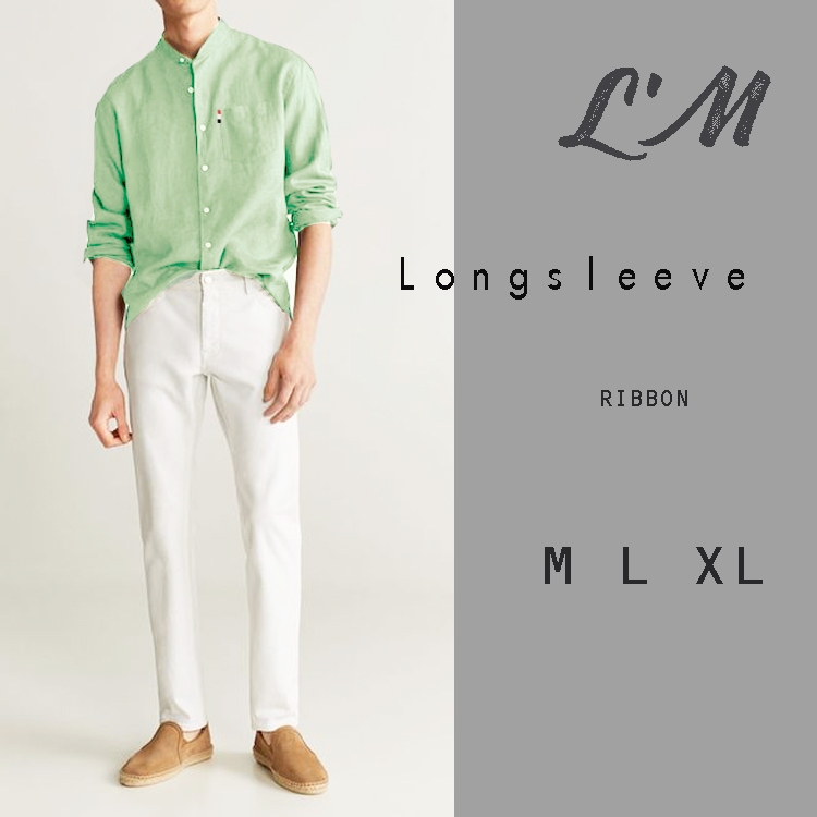 เหลือ157ใส่โค้ดMAYINC30 ผ้าคอตตอน นาโน   เกาหลีฝุดๆ เสื้อเชิ้ตผู้ชาย  LM mens style