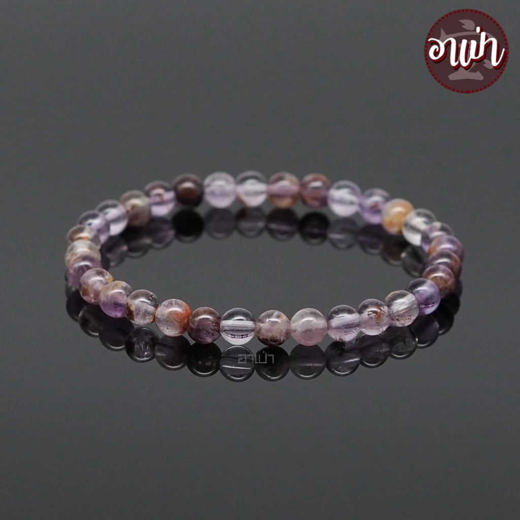 หินโป่งข่ามอเมทิสต์ หินอเมทิสต์แก้วปวกแดง Phantom Amethyst ขนาด 6 มิล คัดหิน พลอยจำปาศักดิ์ พลอยสีดอกตะแบก หินสีม่วง — ของมงคลหมวดเครื่องรางและวัตถุมงคล