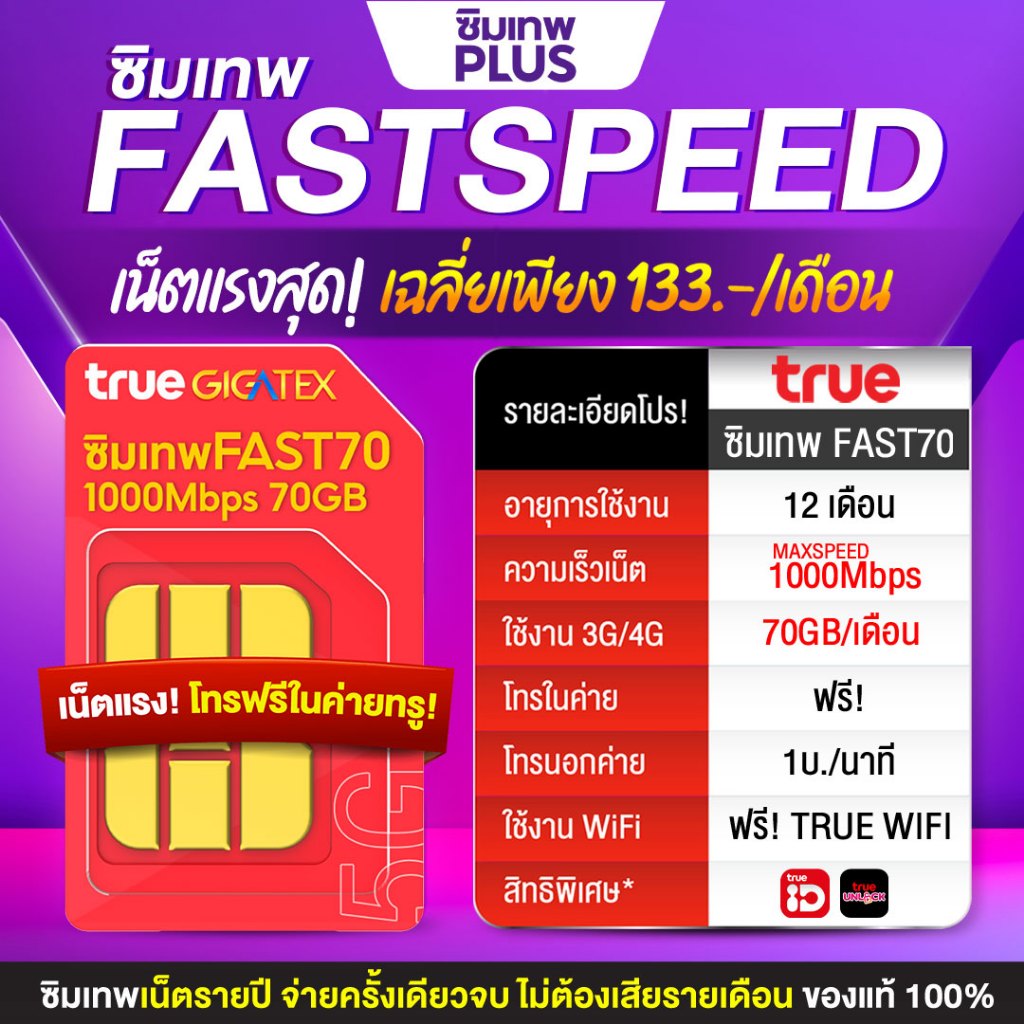 ซิมรายปีทรูมูฟ เน็ตไม่อั้น เน็ตแรง 1Gbs ซิมเทพ โทรฟรีทุกค่ายไม่อั้น Sim net ซิมทรูรายปี ซิมเน็ตรายปี