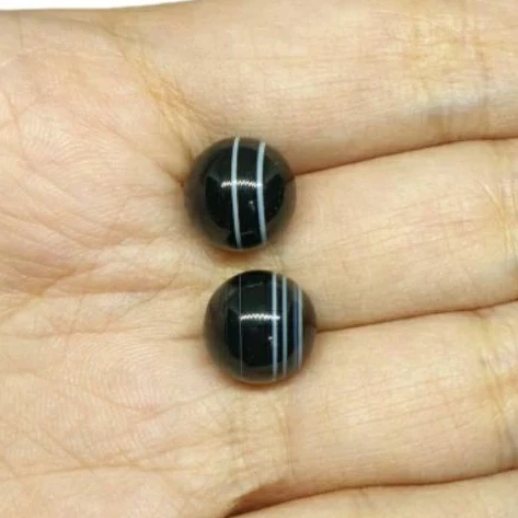 จี้หินอาเกต จี้หินธรรมชาติ 2 เม็ด เม็ดขนาด 10.5mm. ของสะสม เสริมโชค จี้หินนำโชค จี้หินแท้ จี้หินมงคล 2 PCS of Agate — ของมงคลหมวดเครื่องรางและวัตถุมงคล