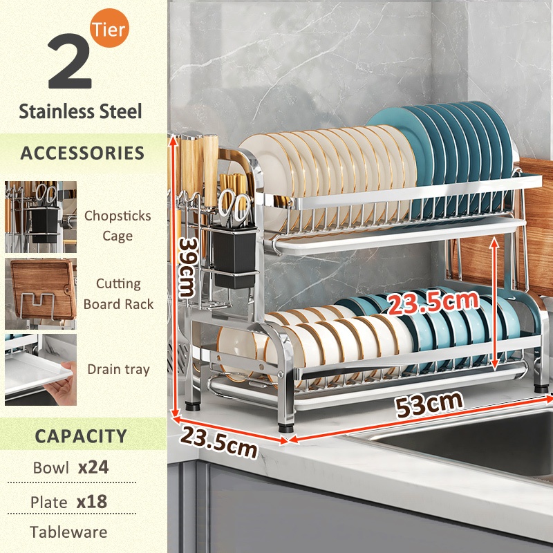 53cm-2ชั้น 304เงิน