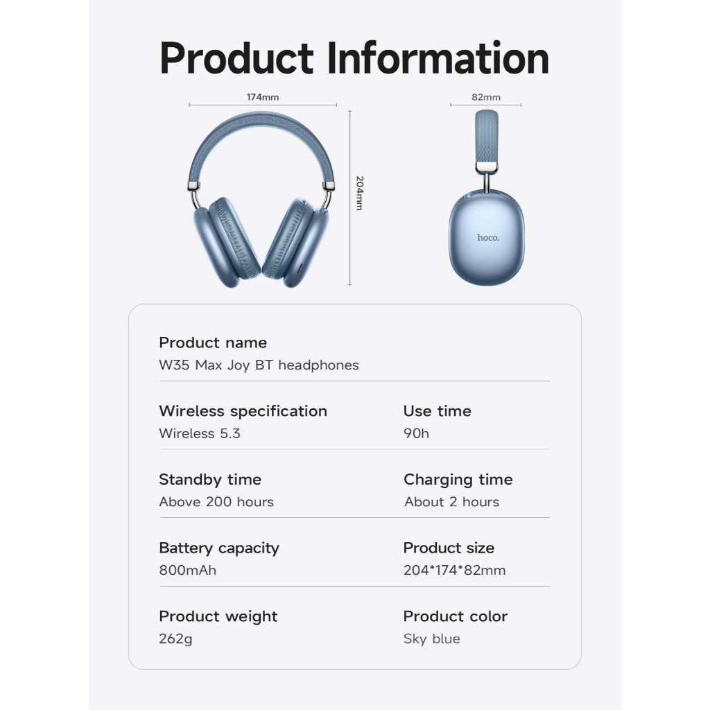 Hoco W35 2024 Bluetooth Headphones หูฟังบลูทูธ  หูฟังไร้สาย หูฟังครอบหู W35 Max W35 Air