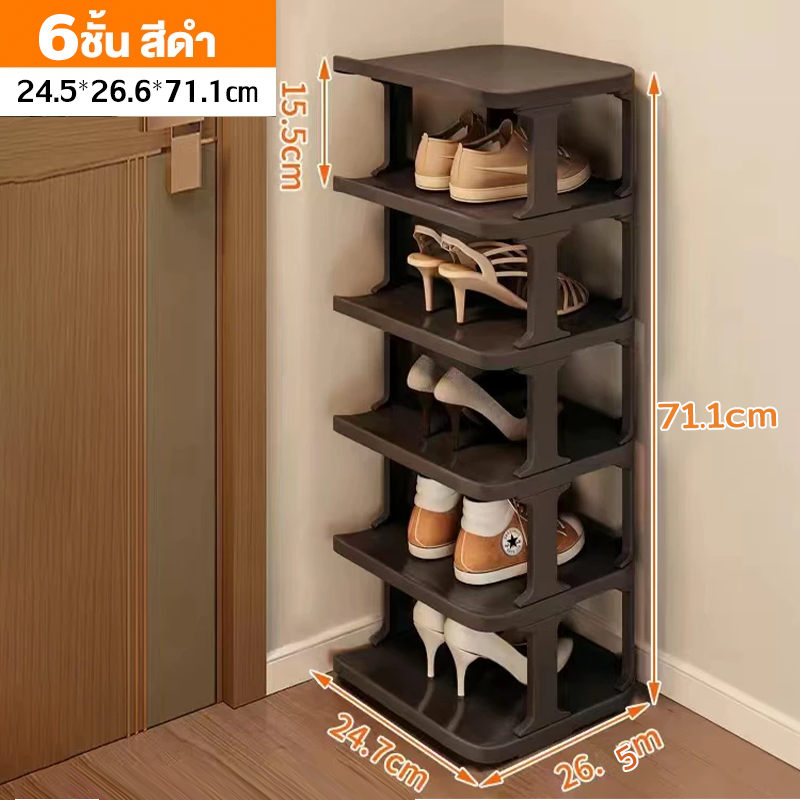 6 ชั้น/สีดำ-600E6