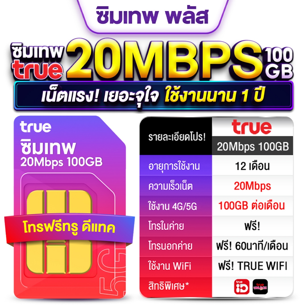 TRUE-20Mbps 100GB